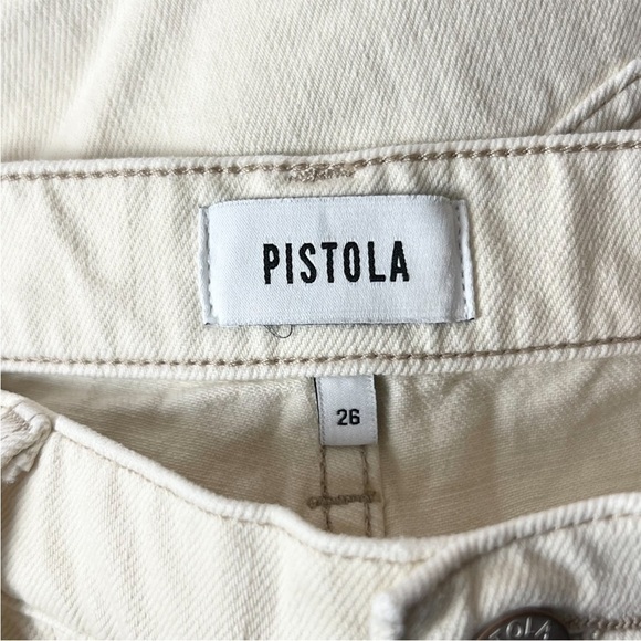 NWT PISTOLA 90s Ivory Denim High Rise Wide Leg Utility Jeans 26 - Picture 7 of 7